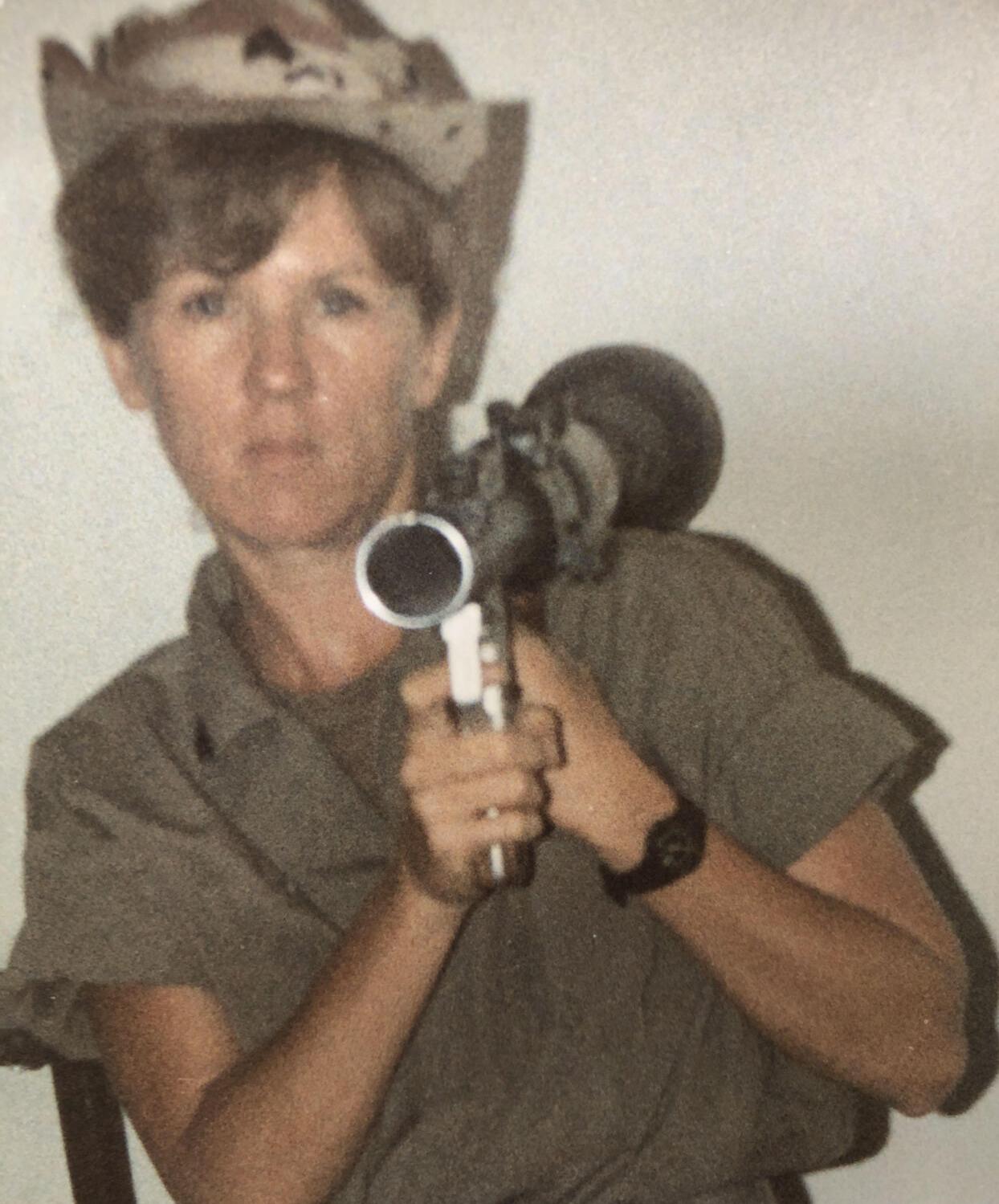 Jennie Miller with launcher